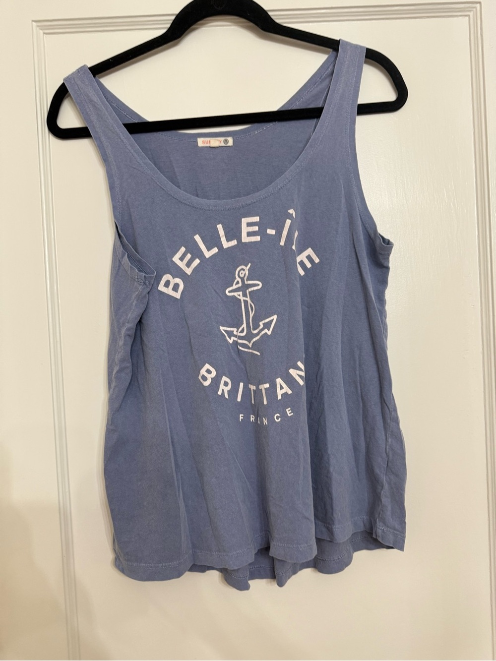 Sundry Belle-Île Brittany France Anchor Graphic Tank Top - Blue